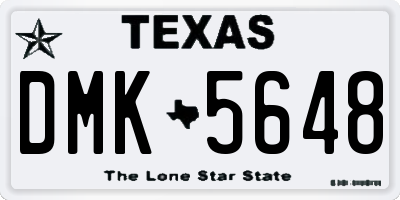TX license plate DMK5648