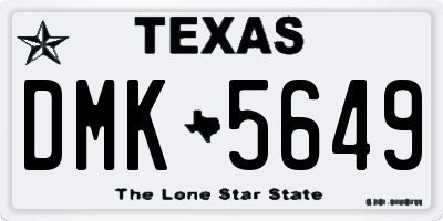 TX license plate DMK5649