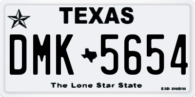 TX license plate DMK5654