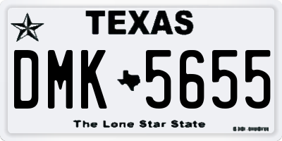 TX license plate DMK5655
