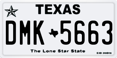TX license plate DMK5663