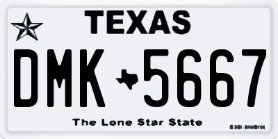 TX license plate DMK5667