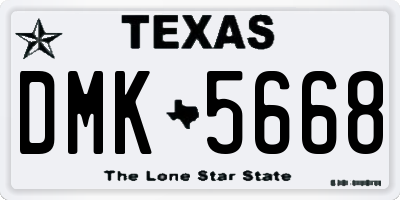 TX license plate DMK5668