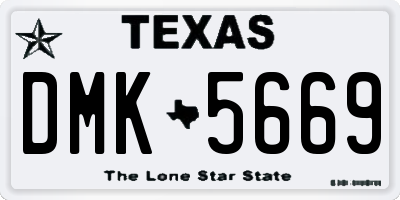 TX license plate DMK5669