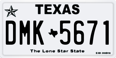 TX license plate DMK5671