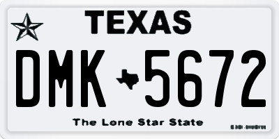 TX license plate DMK5672