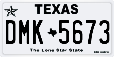 TX license plate DMK5673
