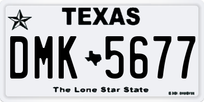 TX license plate DMK5677