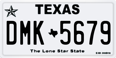 TX license plate DMK5679