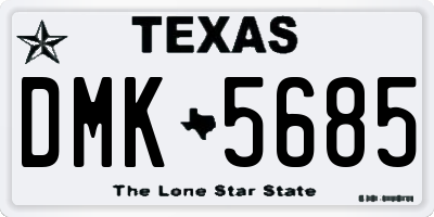 TX license plate DMK5685