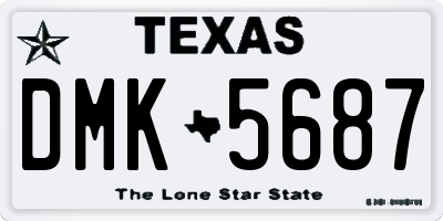 TX license plate DMK5687