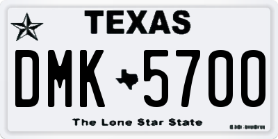 TX license plate DMK5700