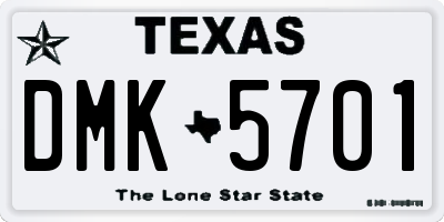 TX license plate DMK5701