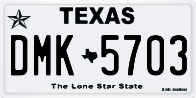TX license plate DMK5703