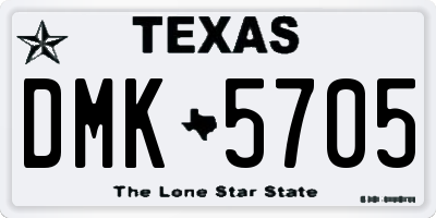 TX license plate DMK5705