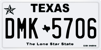 TX license plate DMK5706