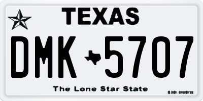 TX license plate DMK5707