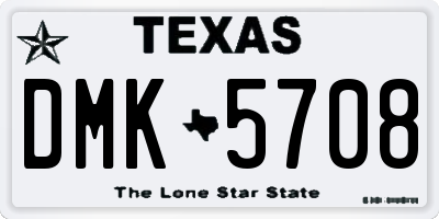 TX license plate DMK5708