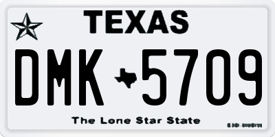 TX license plate DMK5709