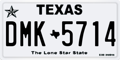 TX license plate DMK5714