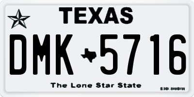 TX license plate DMK5716