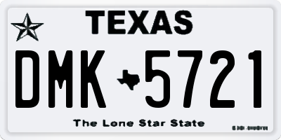 TX license plate DMK5721