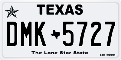 TX license plate DMK5727