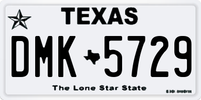 TX license plate DMK5729