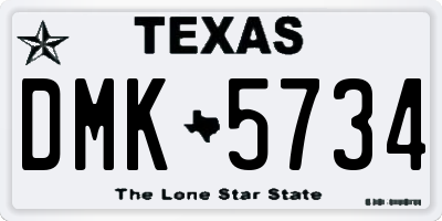 TX license plate DMK5734