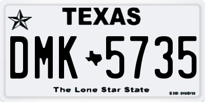 TX license plate DMK5735