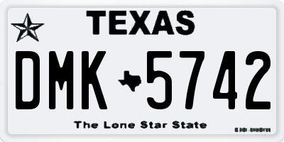 TX license plate DMK5742