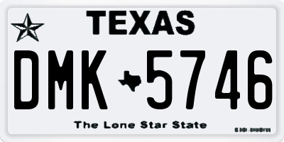TX license plate DMK5746