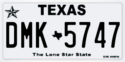 TX license plate DMK5747
