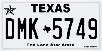 TX license plate DMK5749