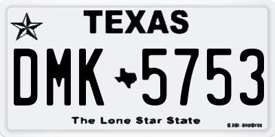 TX license plate DMK5753