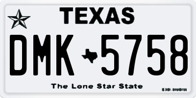TX license plate DMK5758