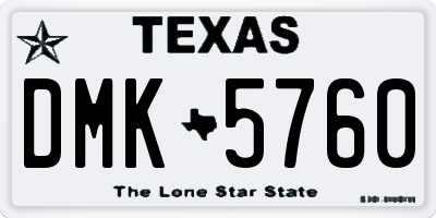 TX license plate DMK5760