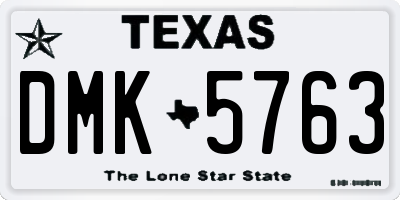 TX license plate DMK5763