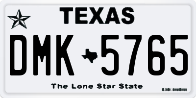 TX license plate DMK5765