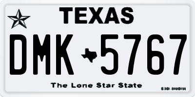 TX license plate DMK5767
