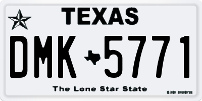 TX license plate DMK5771