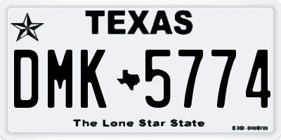 TX license plate DMK5774