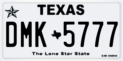 TX license plate DMK5777