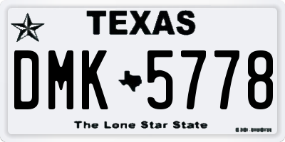 TX license plate DMK5778