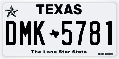 TX license plate DMK5781
