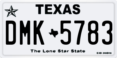 TX license plate DMK5783