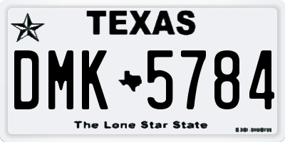 TX license plate DMK5784