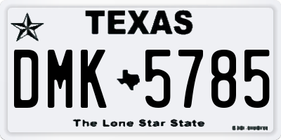 TX license plate DMK5785
