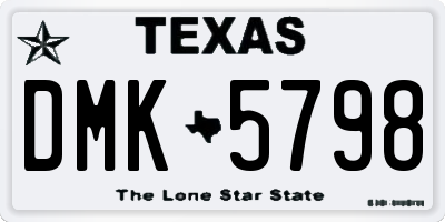 TX license plate DMK5798