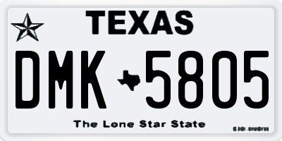 TX license plate DMK5805